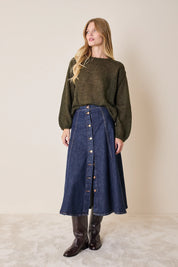 Mohair and baby alpaca crew neck sweater