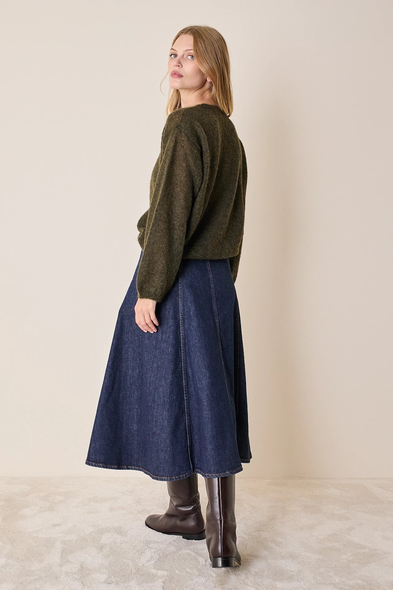 Mohair and baby alpaca crew neck sweater
