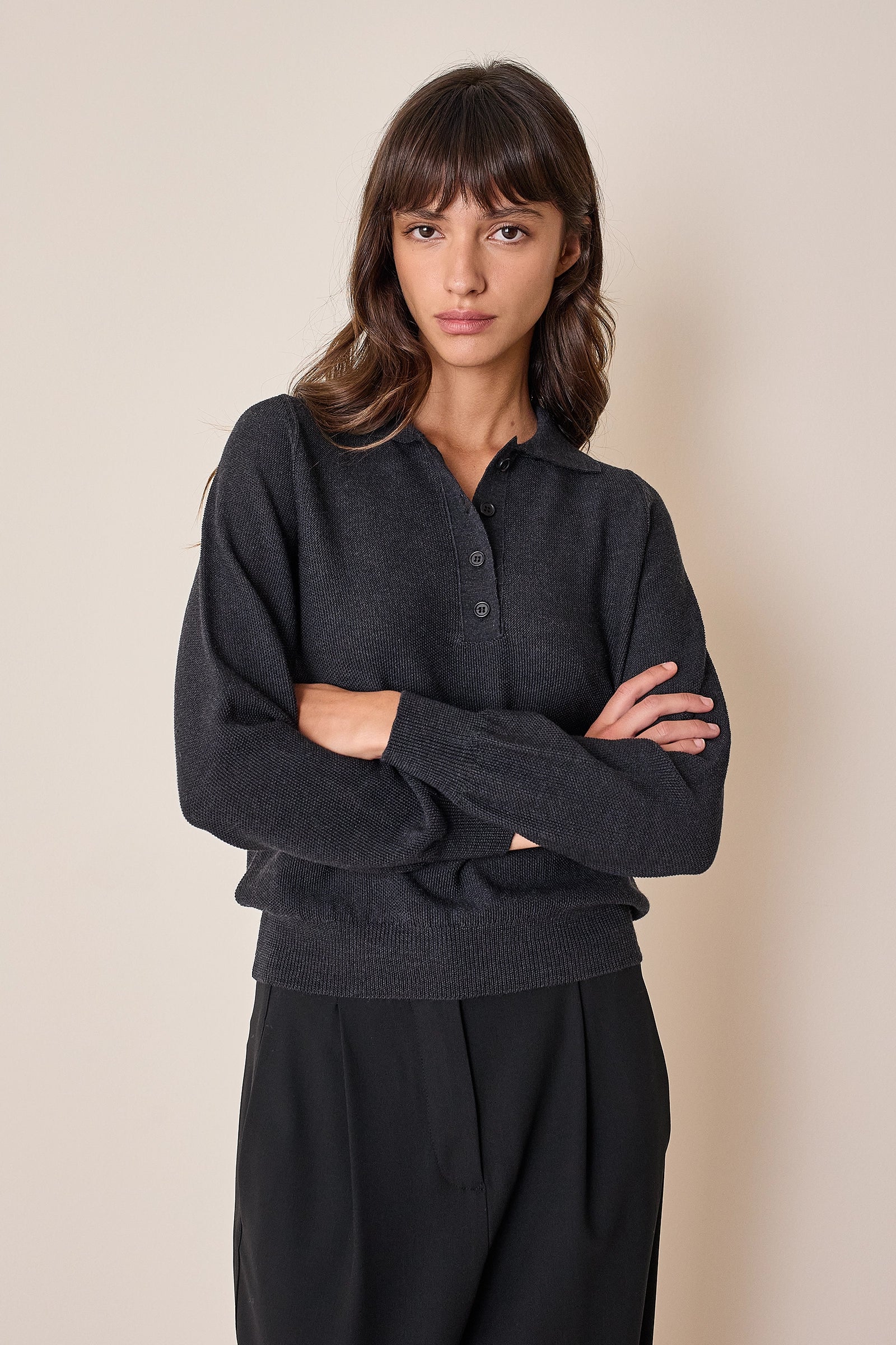 Polo shirt in extra fine merino virgin wool