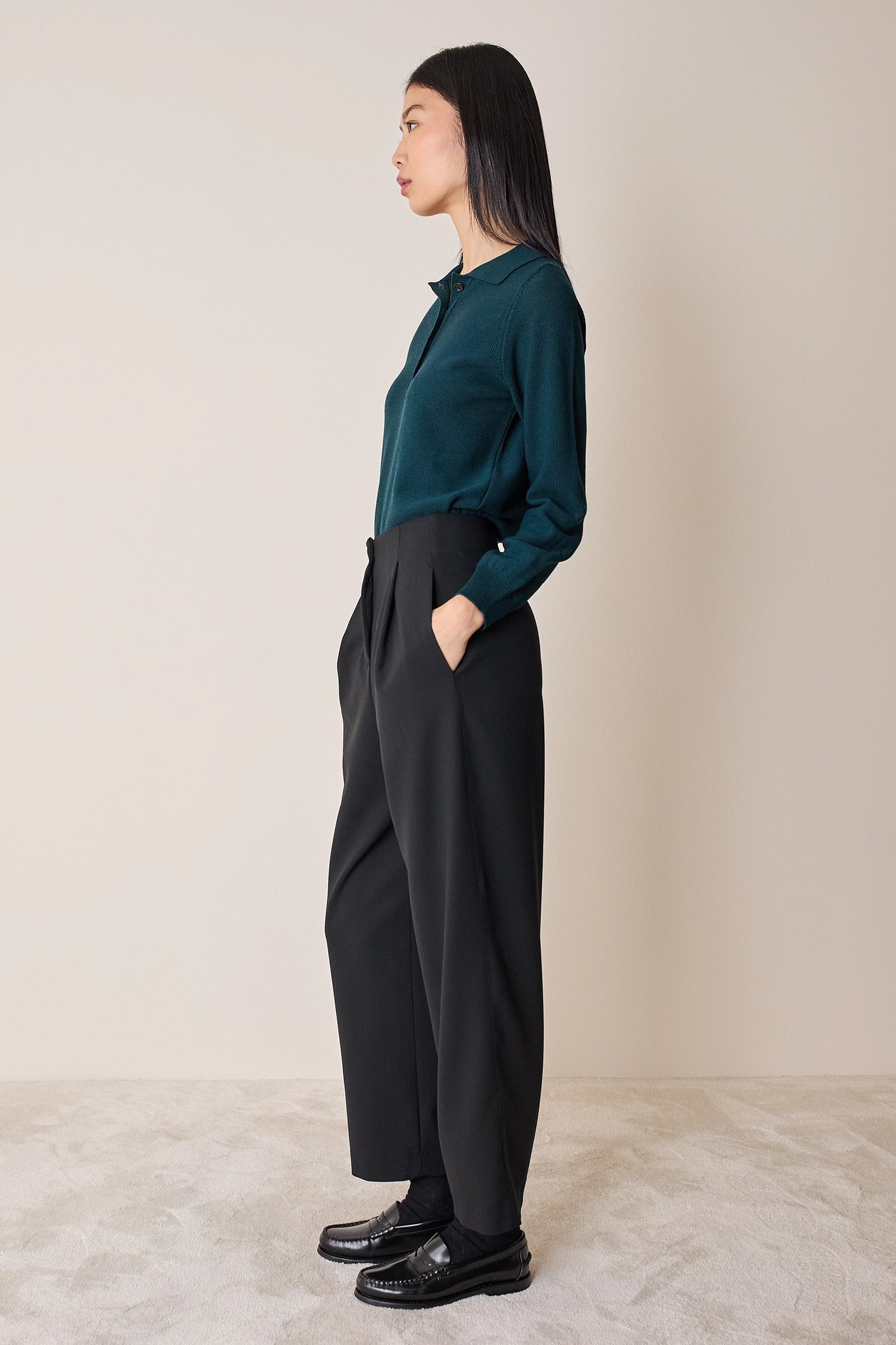 Polo in lana vergine merino extra fine