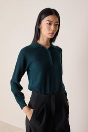 Polo in lana vergine merino extra fine