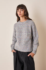 Maglia girocollo in filato mélange