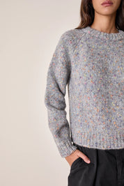 Maglia girocollo in filato mélange