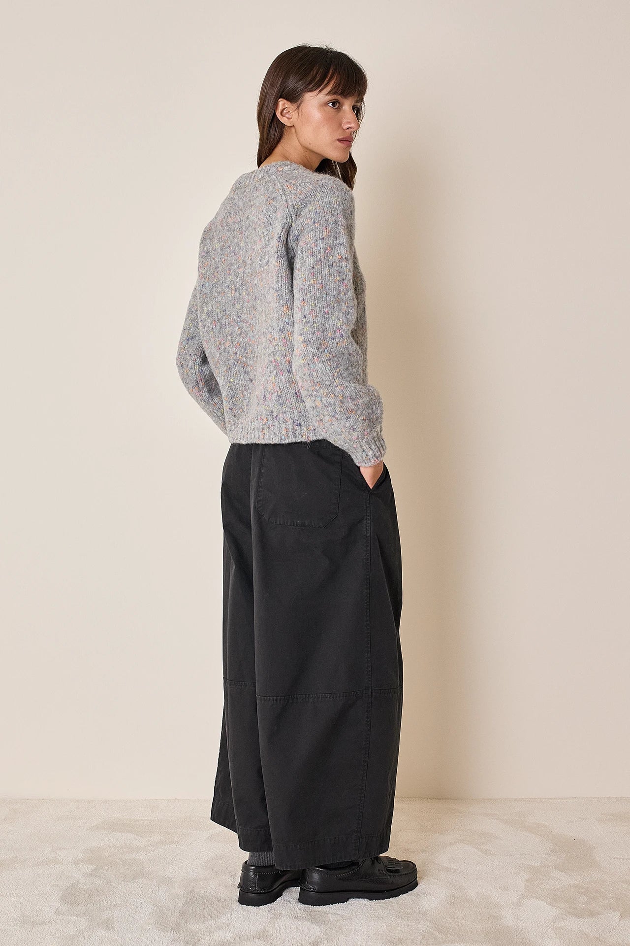 Maglia girocollo in filato mélange