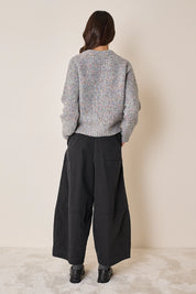 Maglia girocollo in filato mélange