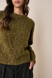Maglia girocollo in filato mélange