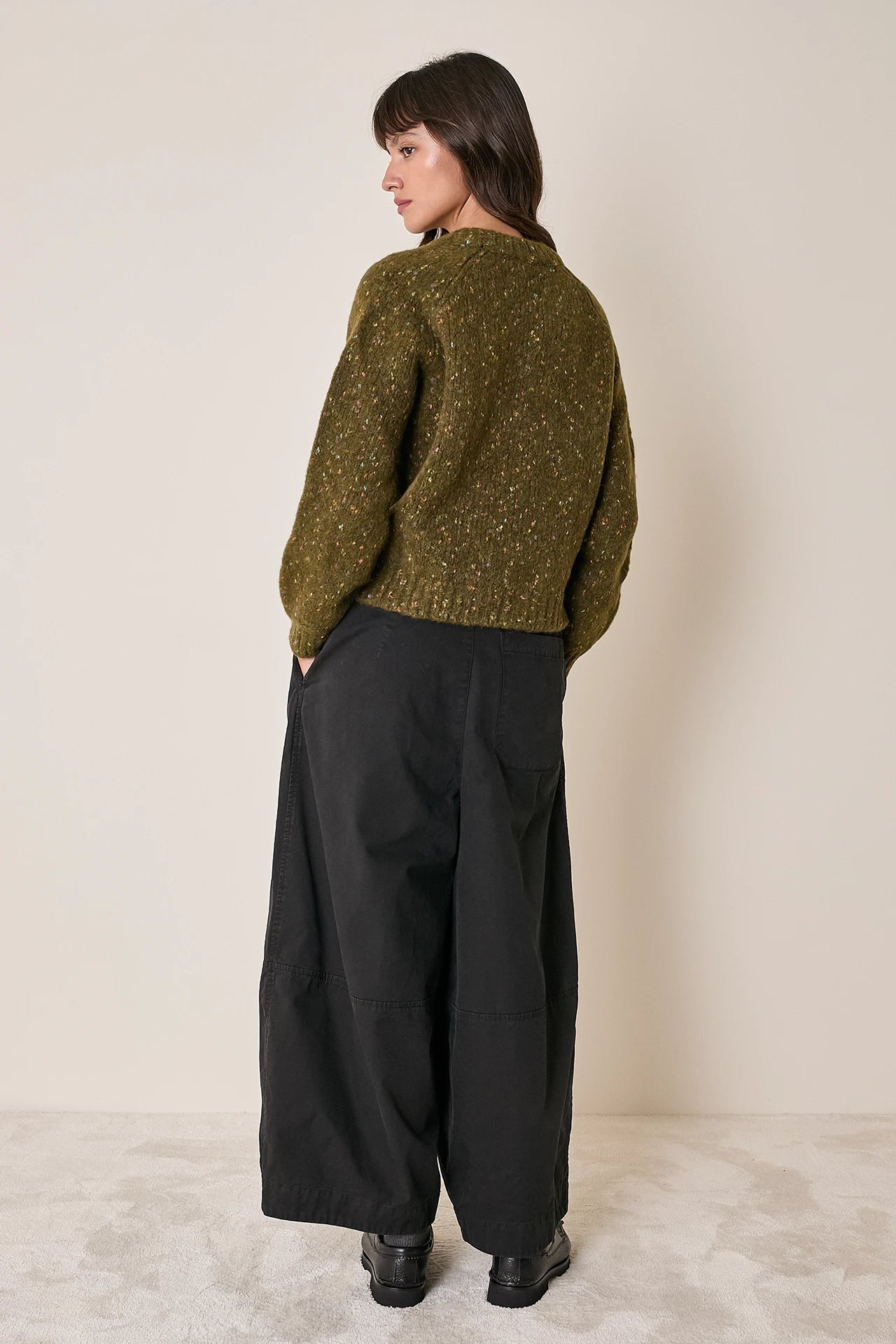 Maglia girocollo in filato mélange