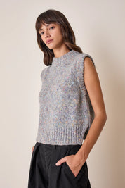 Gilet in filato mélange