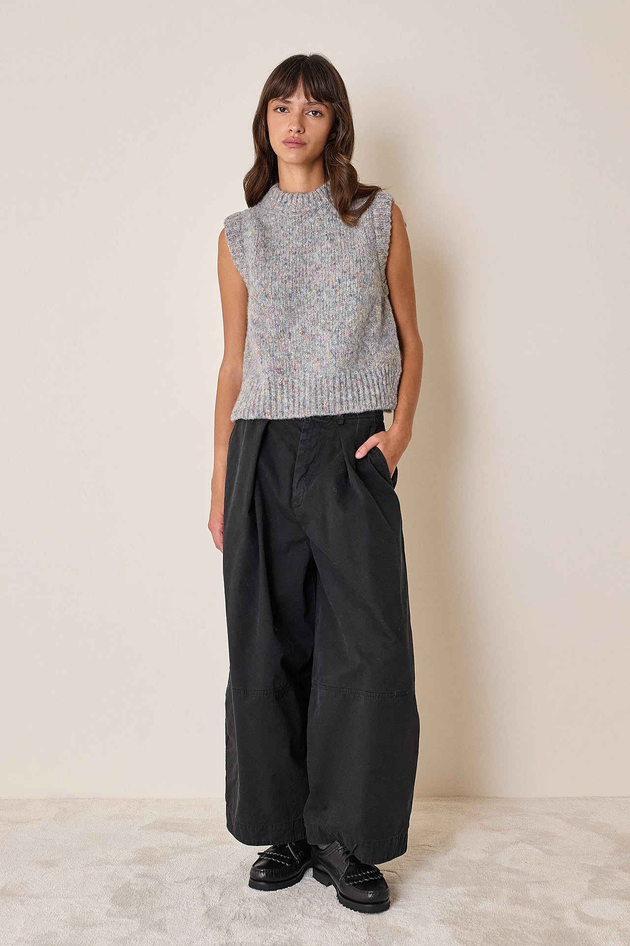 Gilet in filato mélange