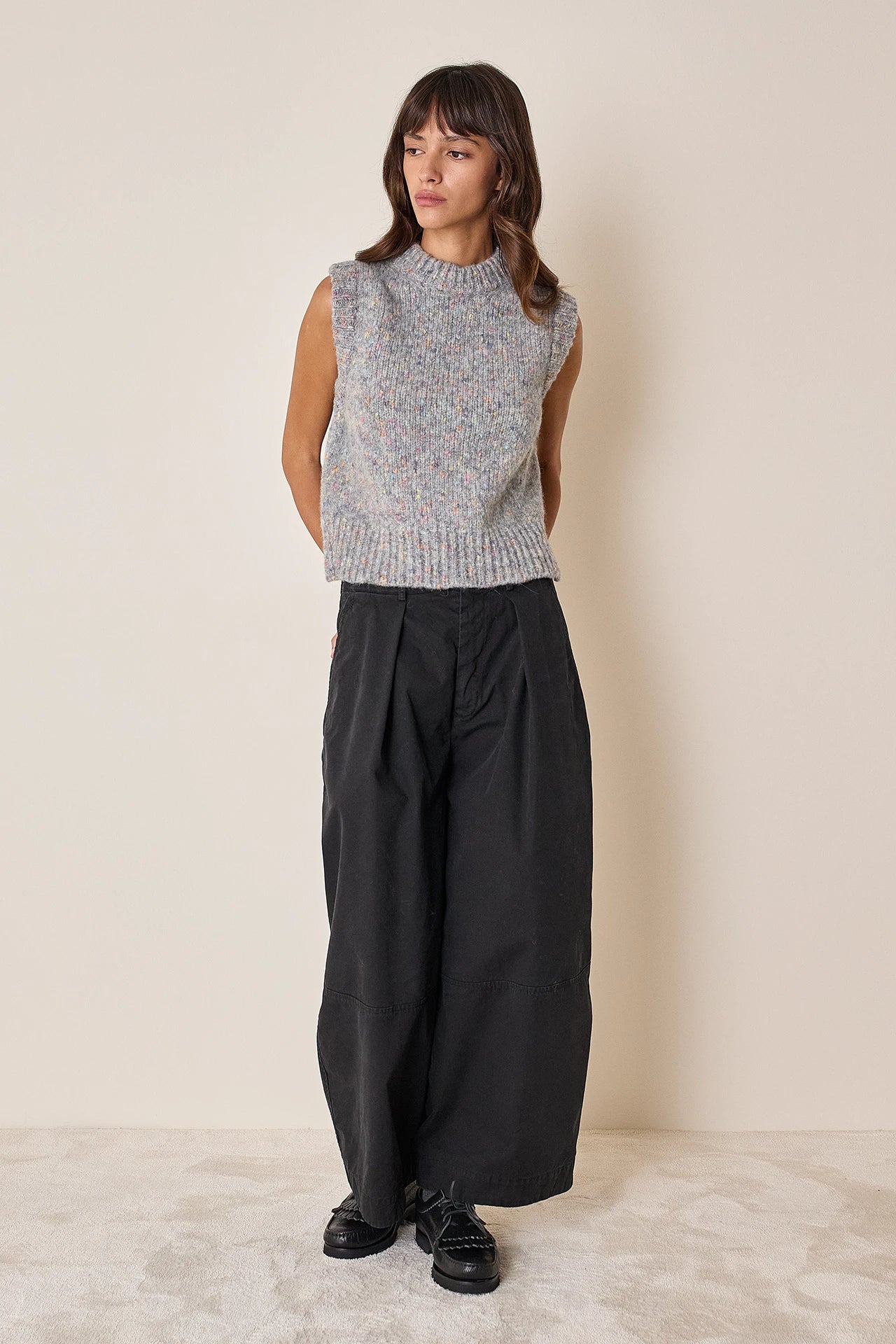 Gilet in filato mélange