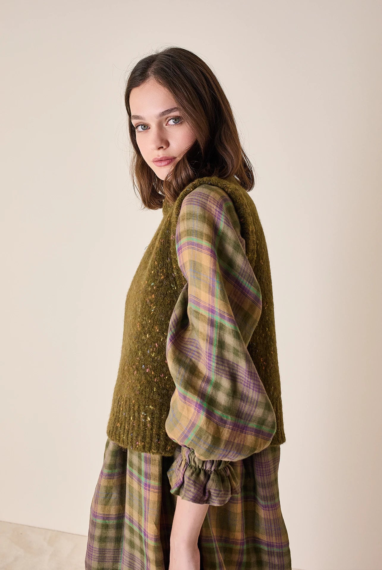 Gilet in filato mélange