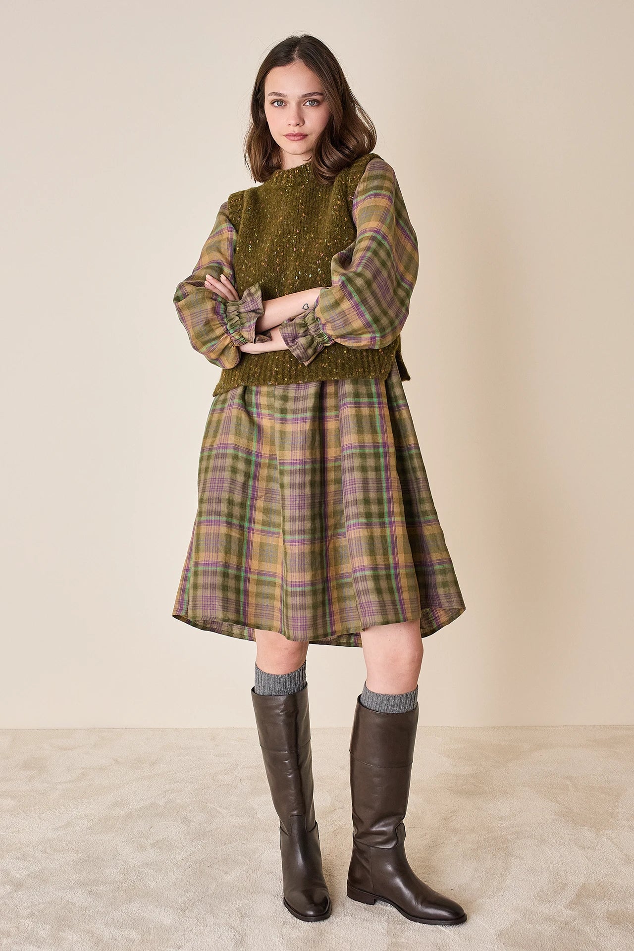 Gilet in filato mélange