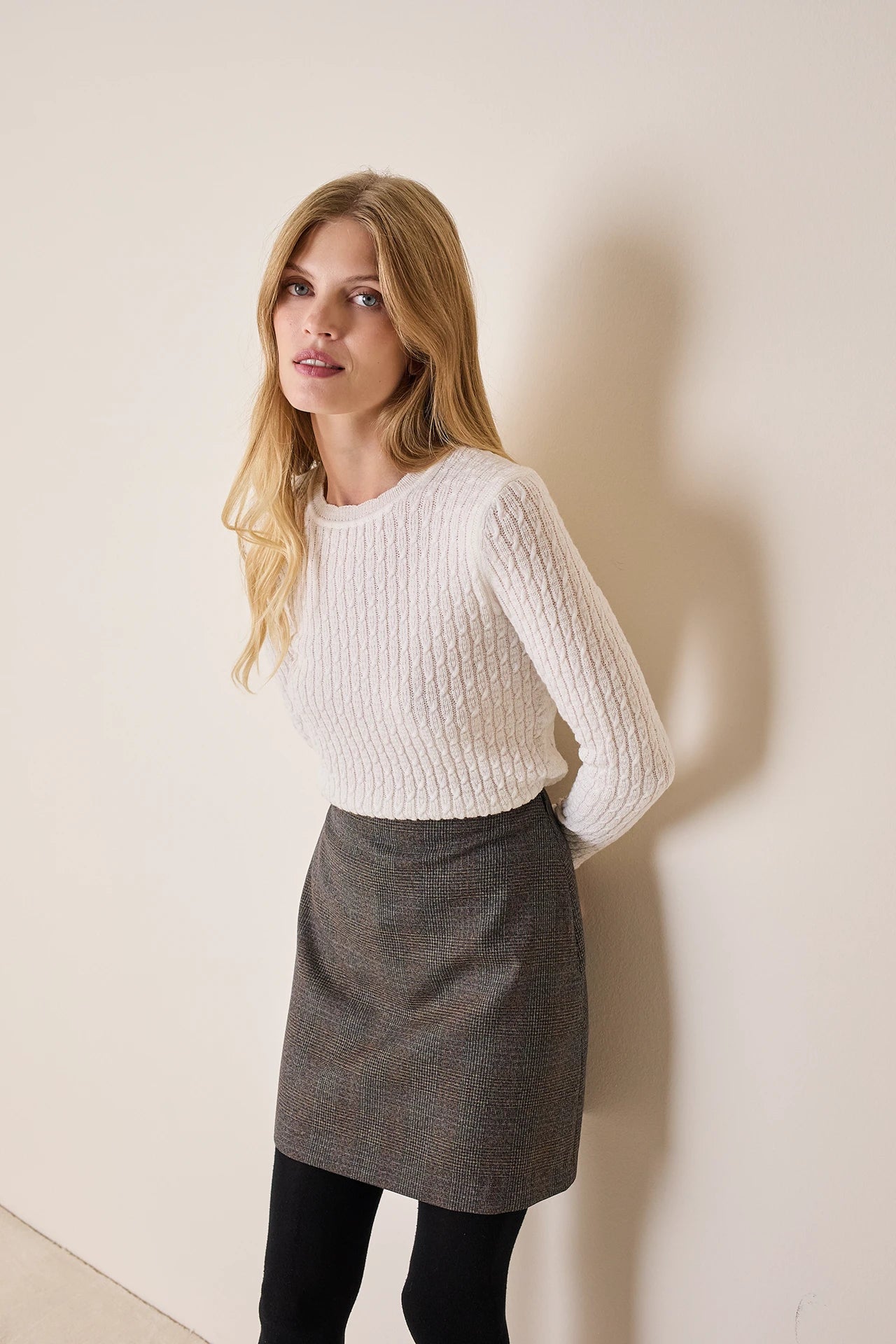 Girocollo operato in lana