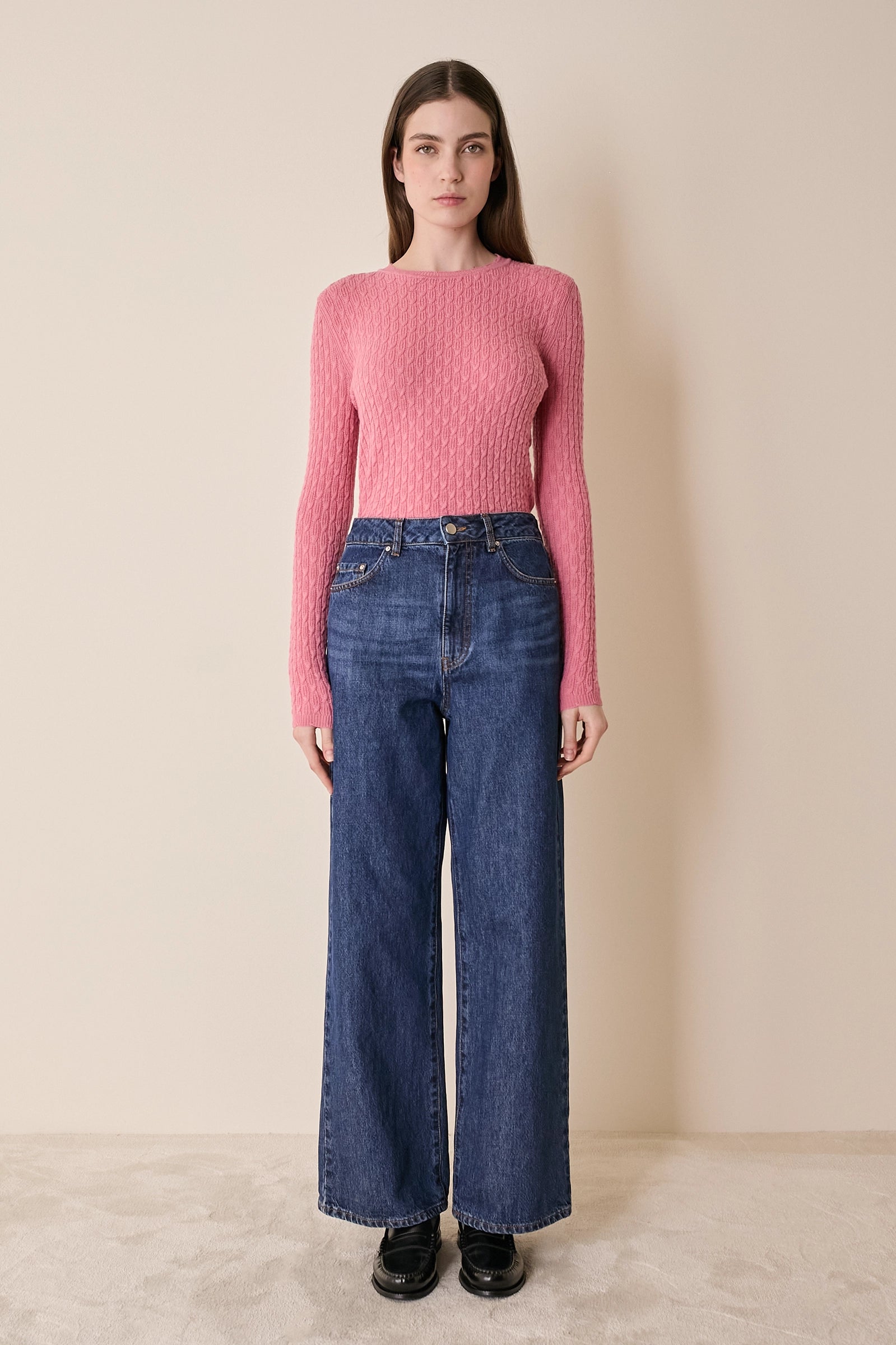 Textured wool crewneck