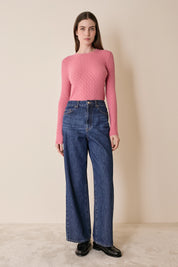 Textured wool crewneck