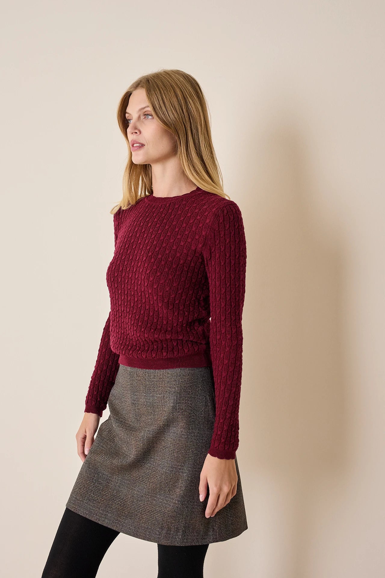 Girocollo operato in lana