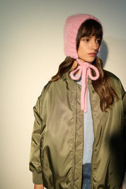 Balaclava in mohair con fiocco