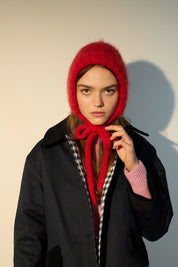 Balaclava in mohair con fiocco