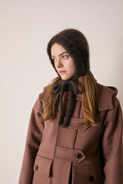 Balaclava in mohair con fiocco