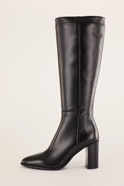 Stivali in pelle con tacco 8 cm