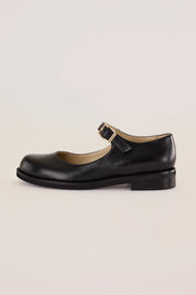 Round-toe Mary Janes with rubber sole