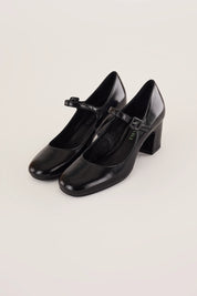 Mary Jane in vernice morbida con tacco 6 cm