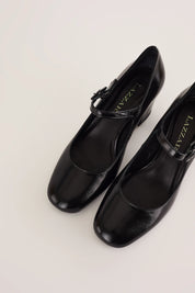 Mary Jane in vernice morbida con tacco 6 cm