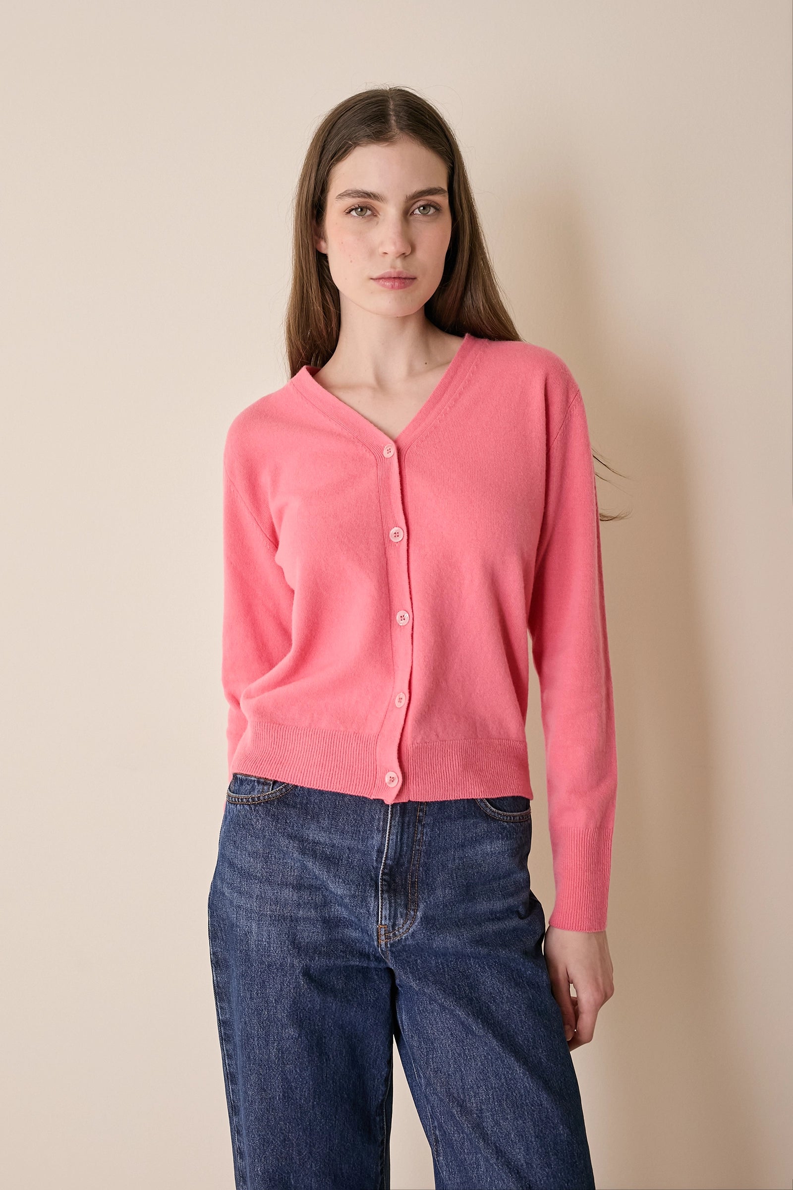 Cardigan sottile con scollo a V