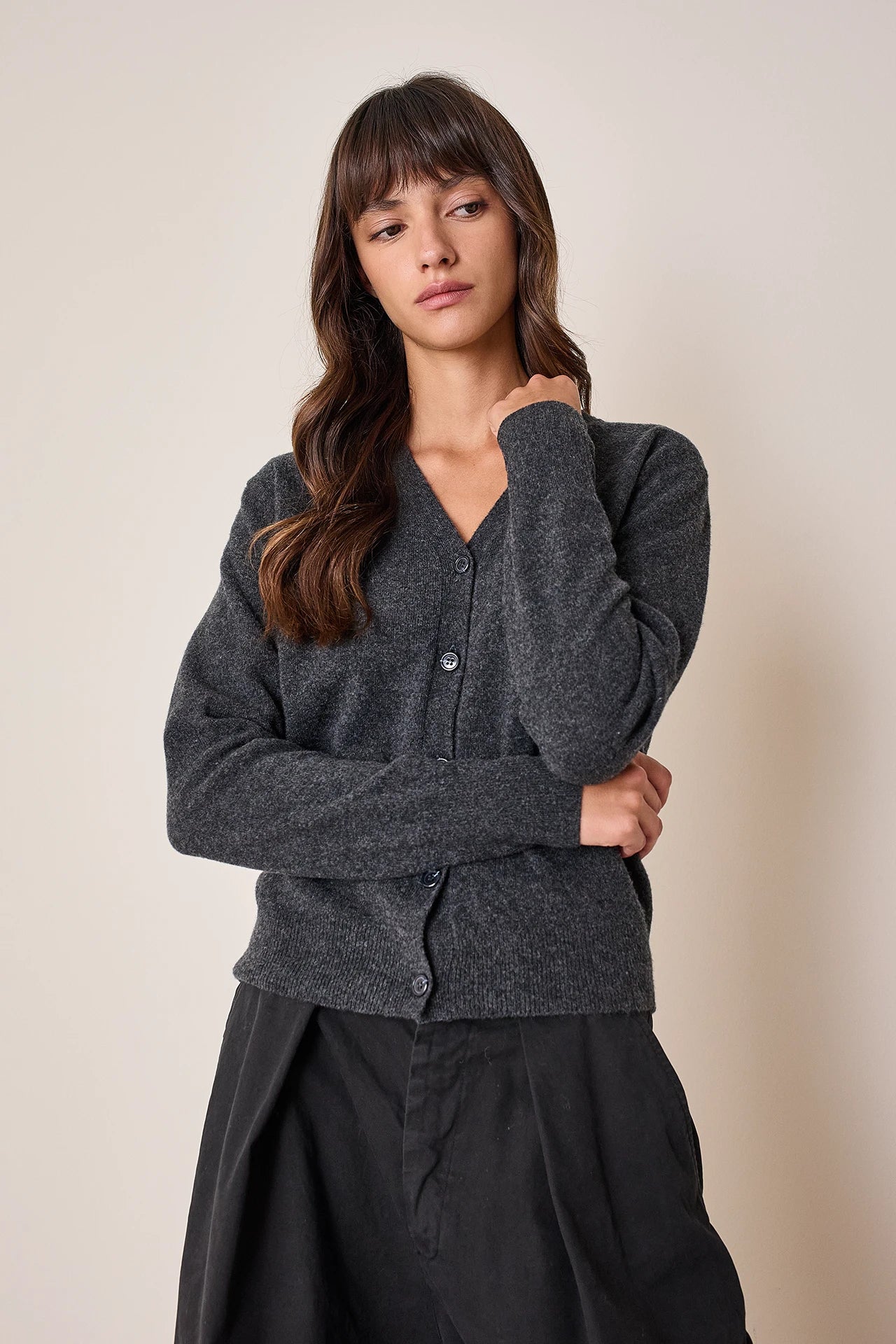 Cardigan sottile con scollo a V