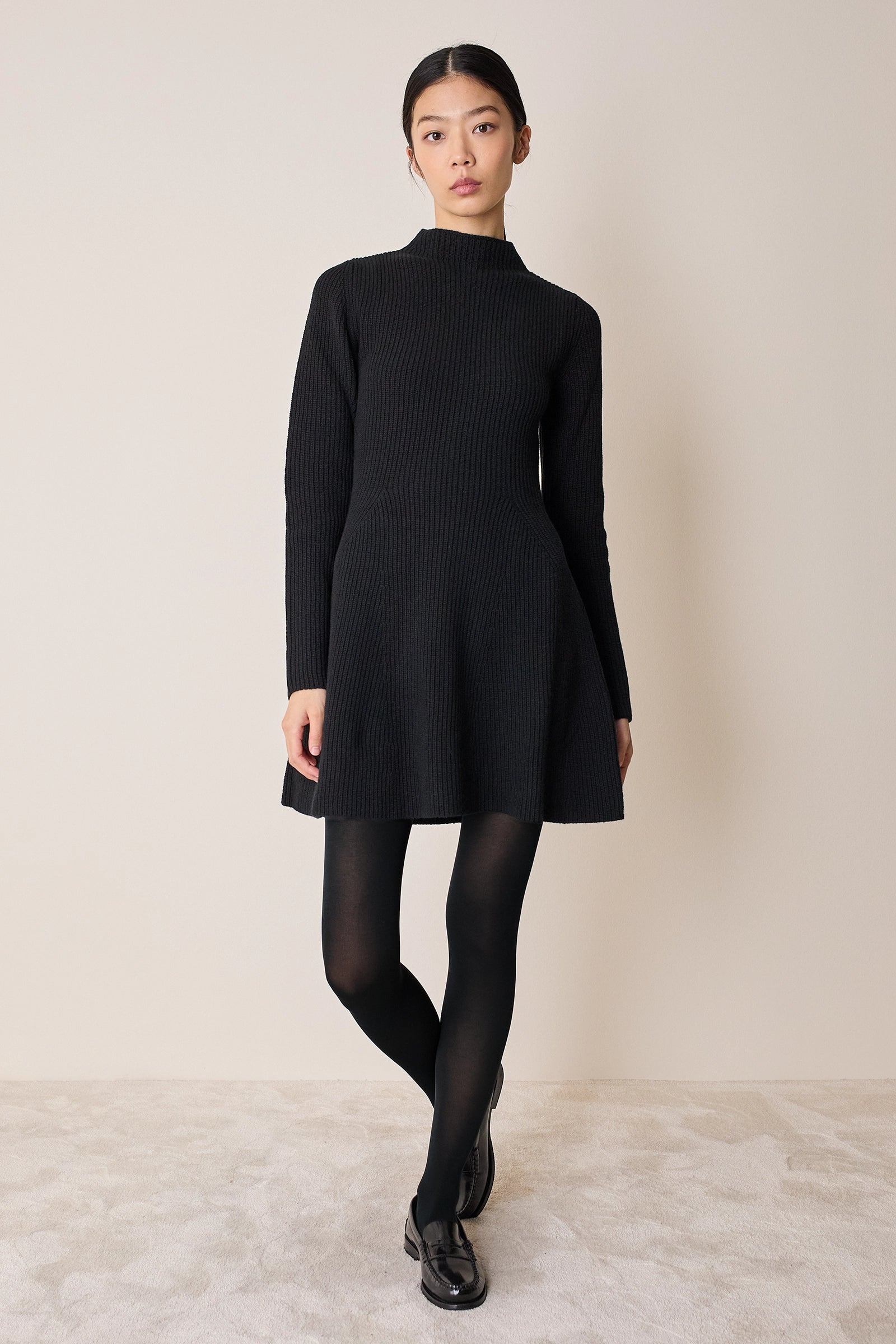 Knitted ribbed dress