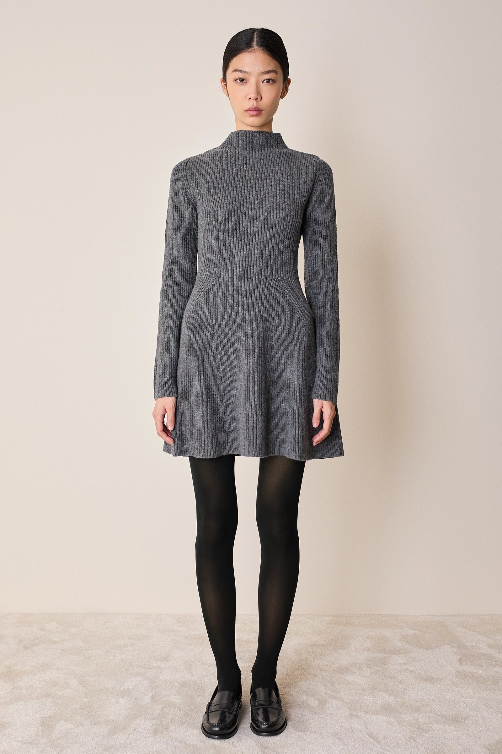 Knitted ribbed dress