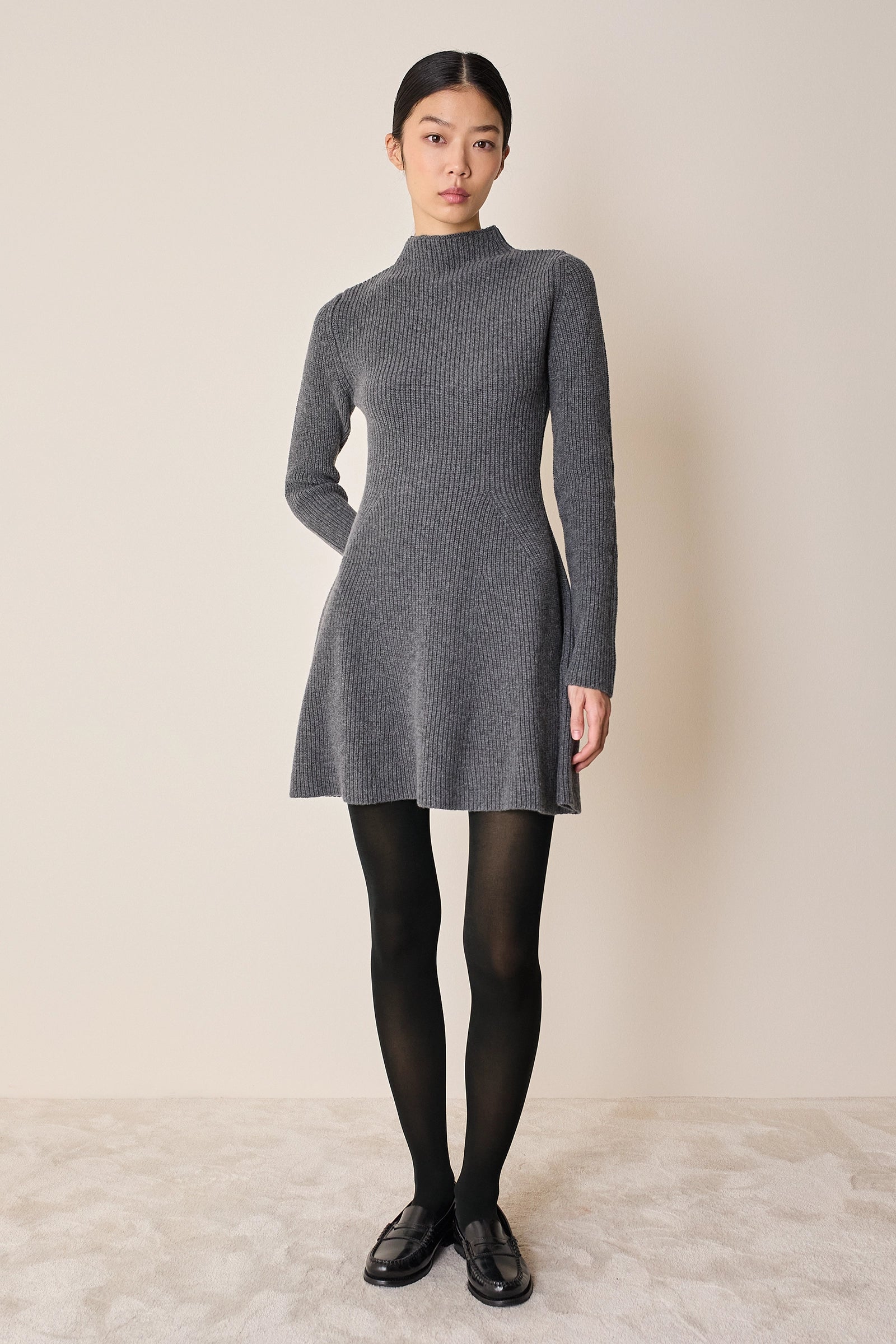 Knitted ribbed dress