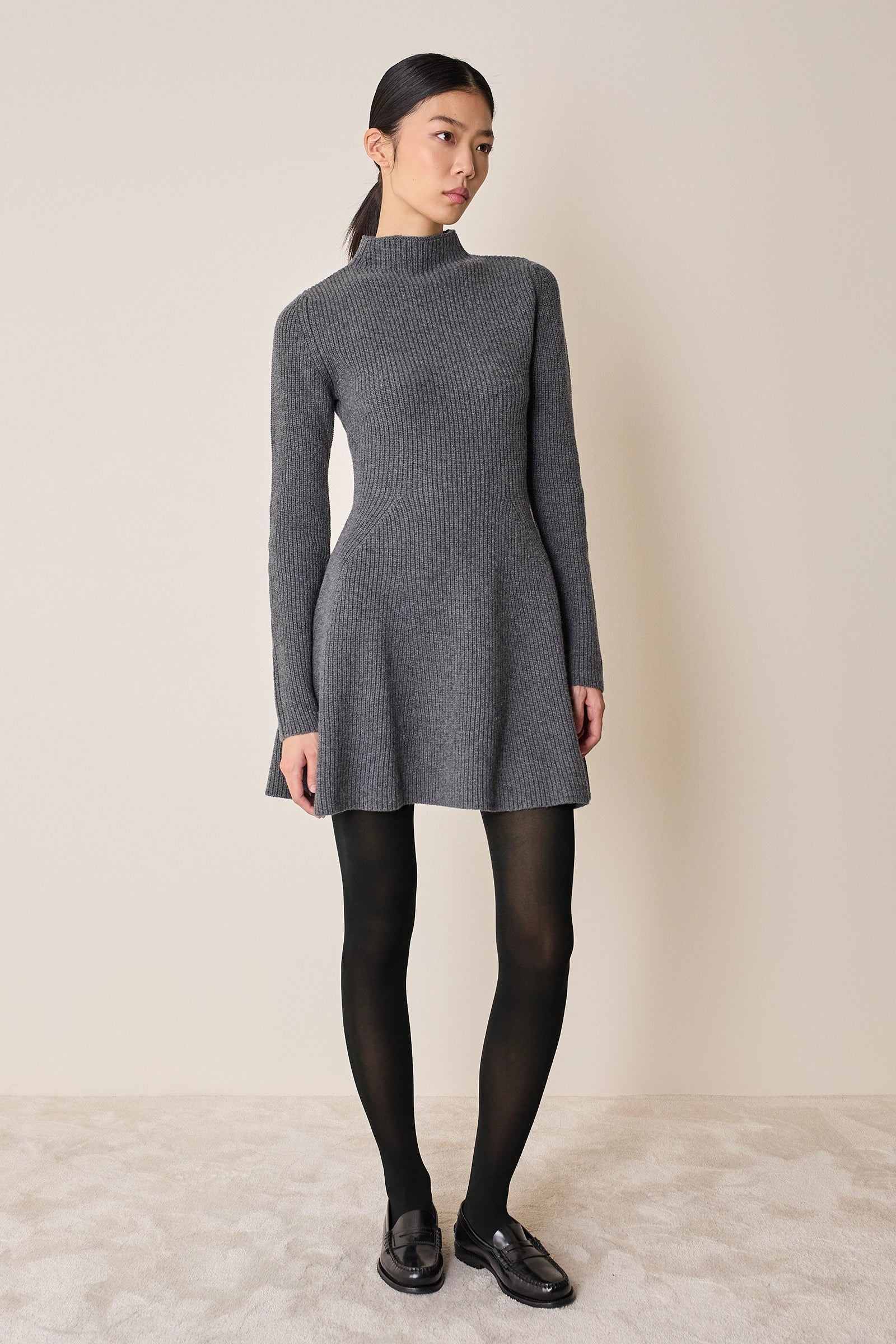 Knitted ribbed dress