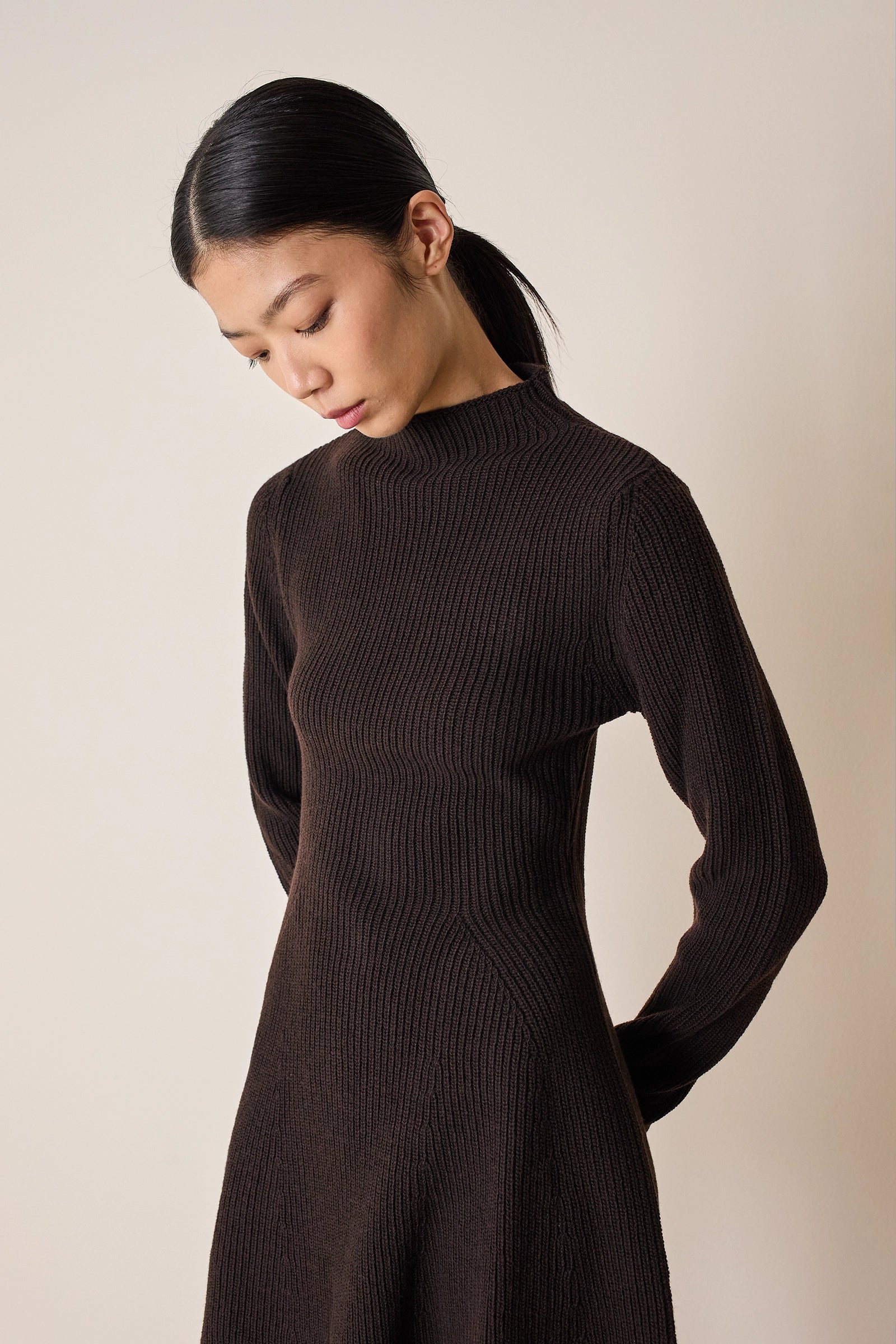 Knitted ribbed dress