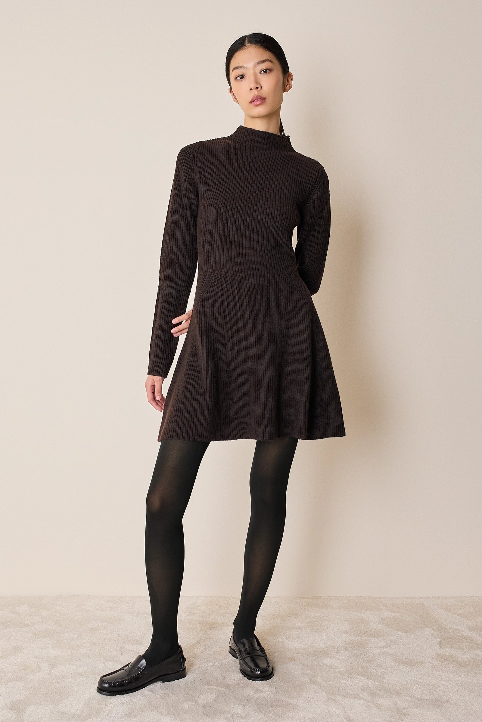 Knitted ribbed dress