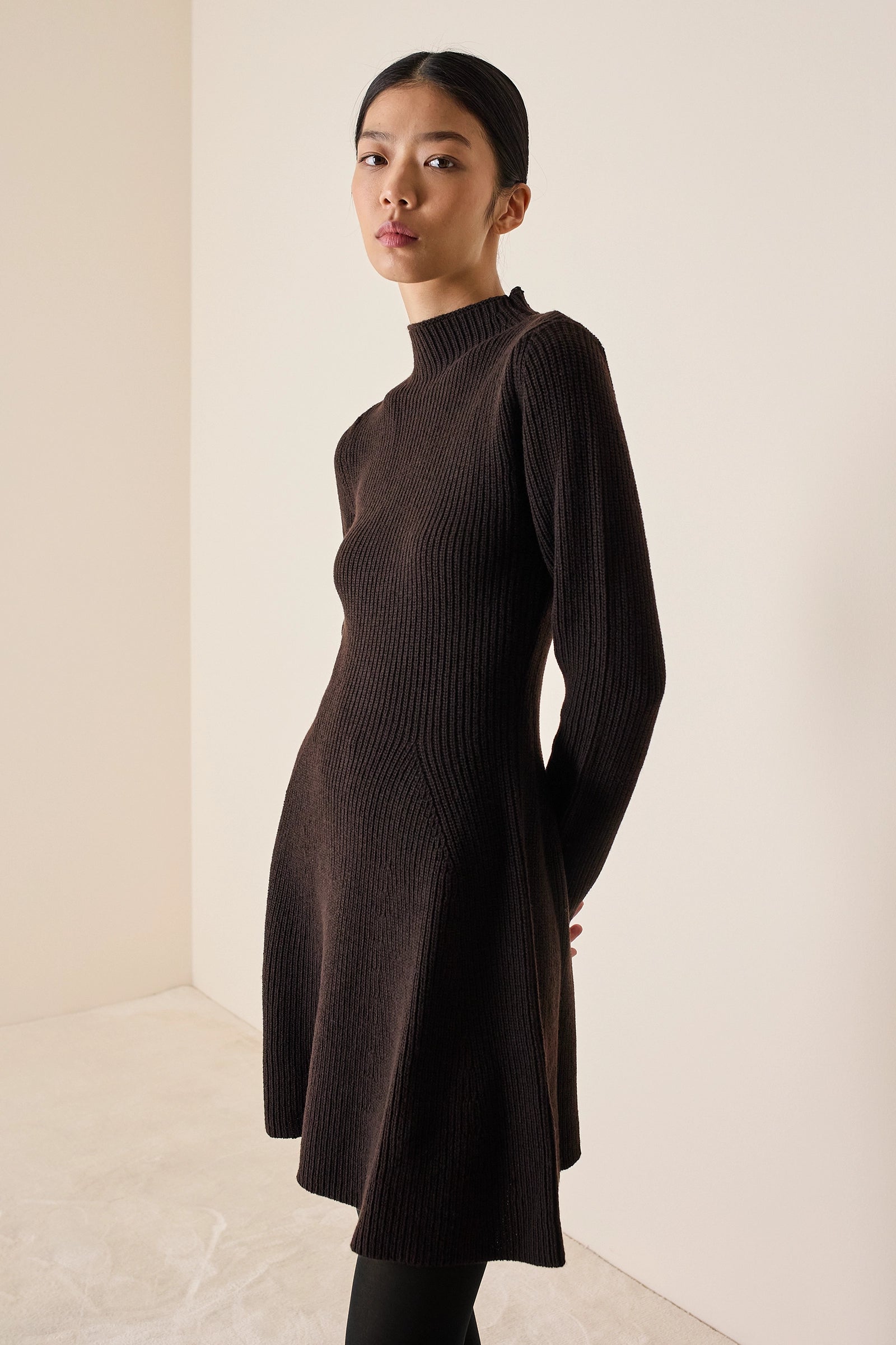 Knitted ribbed dress