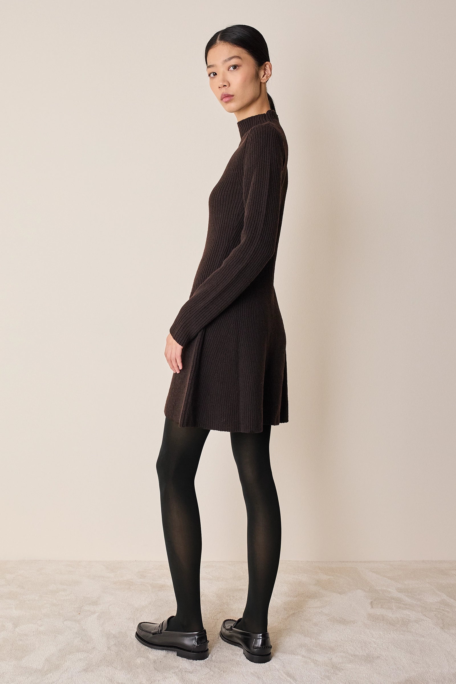 Knitted ribbed dress