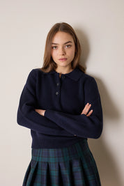 Polo a costine in lana vergine