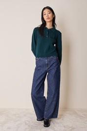 Polo a costine in lana vergine