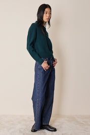 Polo a costine in lana vergine