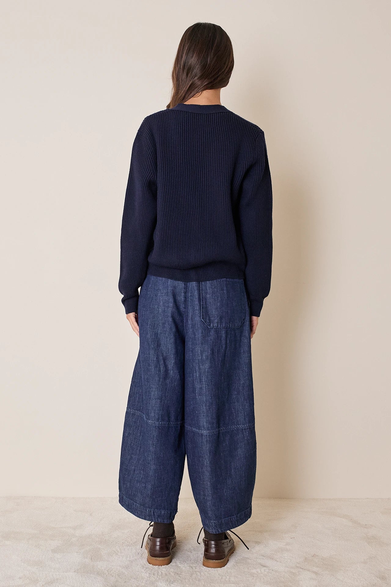 Cardigan a costine in lana vergine