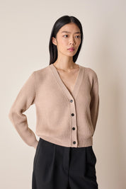 Cardigan a costine in lana vergine