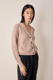 Cardigan a costine in lana vergine