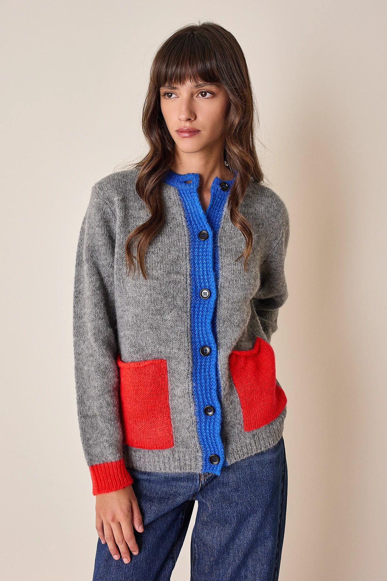 Cardigan multicolor in alpaca