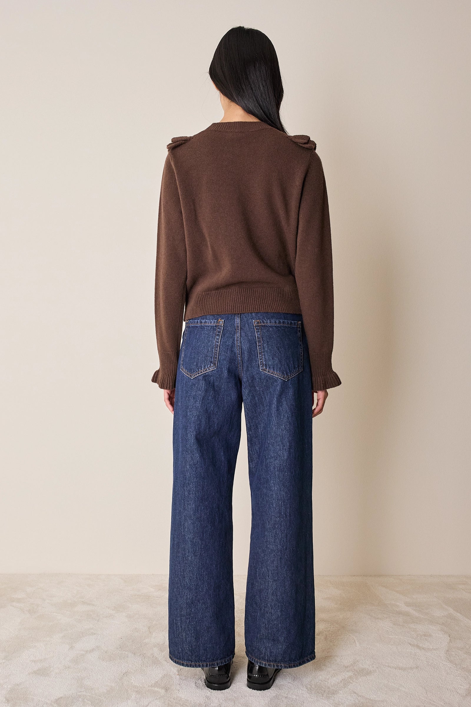 Wool sweater with maxi ruffles