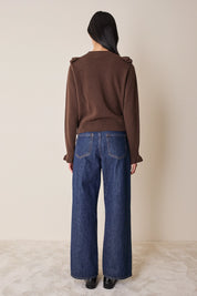 Wool sweater with maxi ruffles