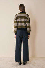 Striped crew neck sweater