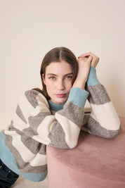 Striped crew neck sweater
