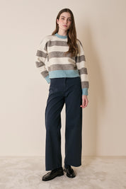 Striped crew neck sweater