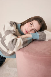 Striped crew neck sweater